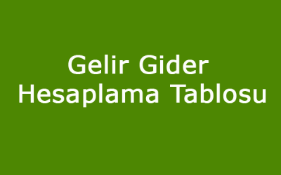 Gelir-Gider Tablosu